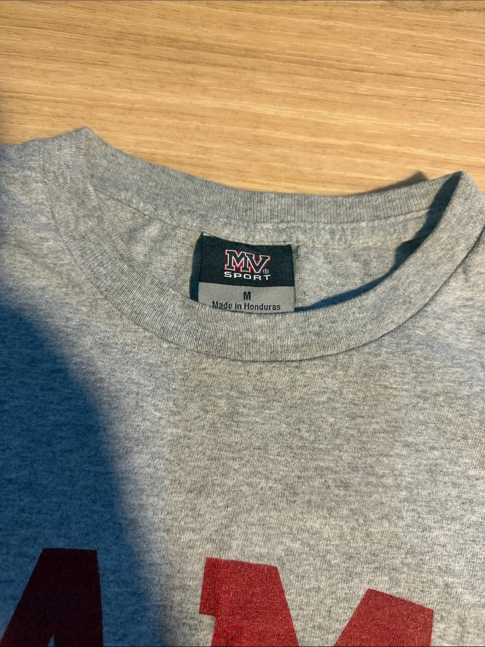BAMA Gray Cotton Tee with Crimson Logo by MV Soort size medium